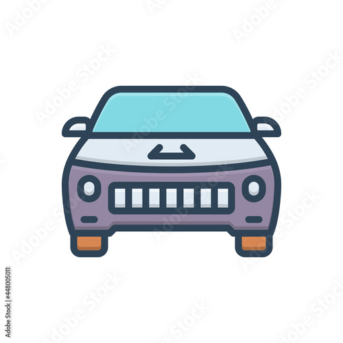 Color illustration icon for vehicle