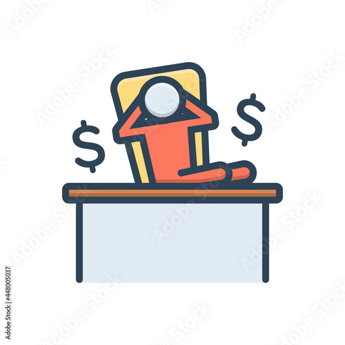 Color illustration icon for easy simple 