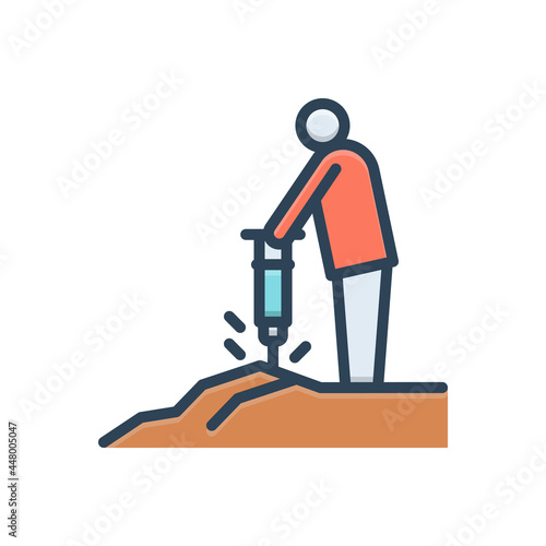 Color illustration icon for hard 