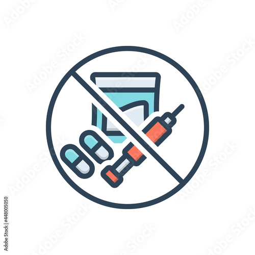 Color illustration icon for illegal banned 