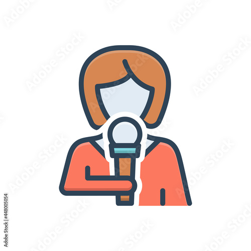 Color illustration icon for journalist