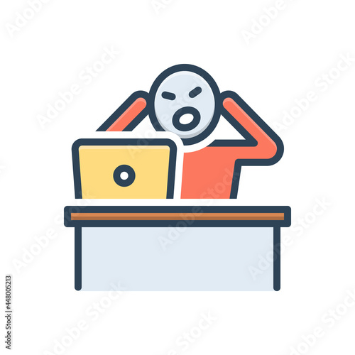 Color illustration icon for hate 