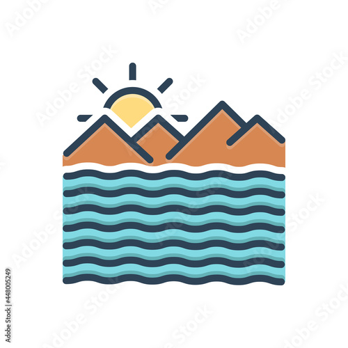 Color illustration icon for ocean briny
 photo