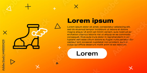 Line Hermes sandal icon isolated on yellow background. Ancient greek god Hermes. Running shoe with wings. Colorful outline concept. Vector