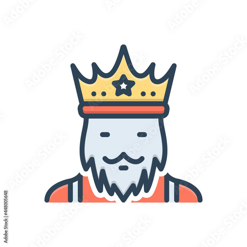 Color illustration icon for king monarch