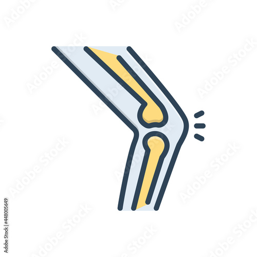 Color illustration icon for joint arthritis 