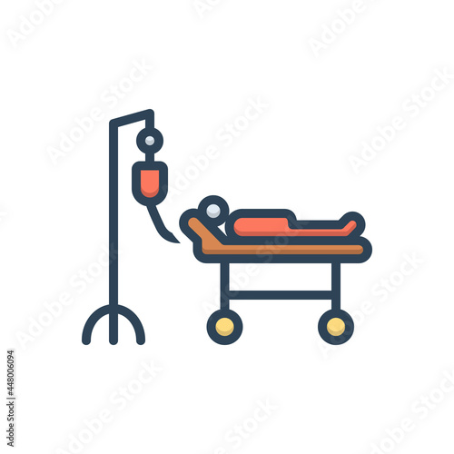 Color illustration icon for illness 