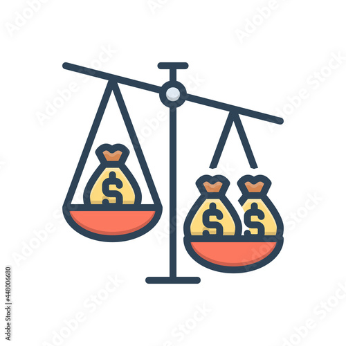 Color illustration icon for ratio 