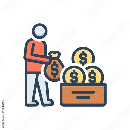 Color illustration icon for taxpayer