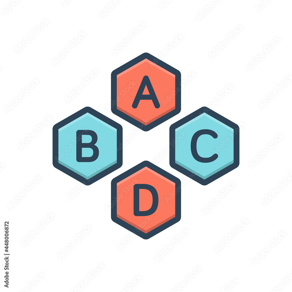 Color illustration icon for basic base 