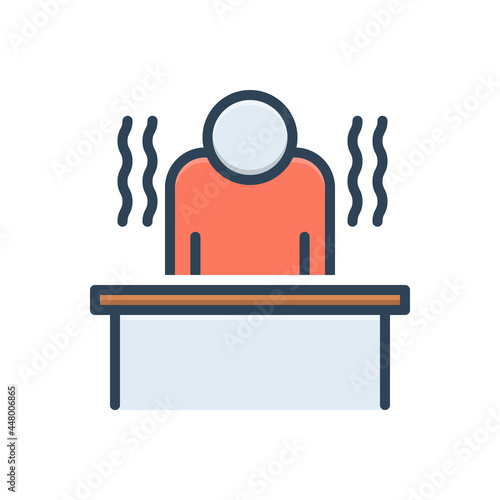 Color illustration icon for weak 