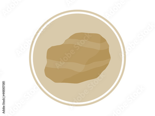 Brown bedded sandstone specimen. Clastic sedimentary rock.