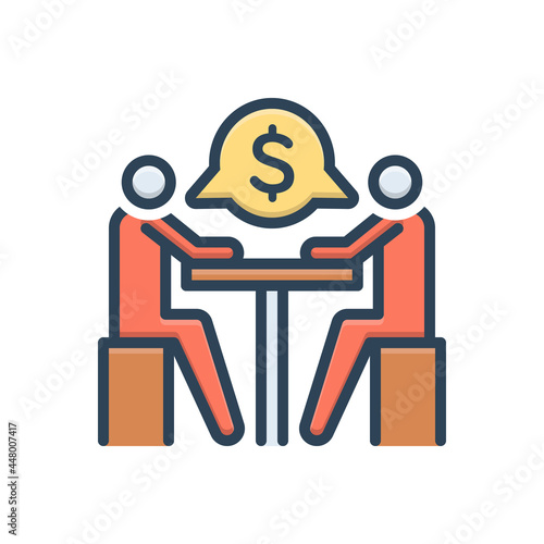 Color illustration icon for negotiation 