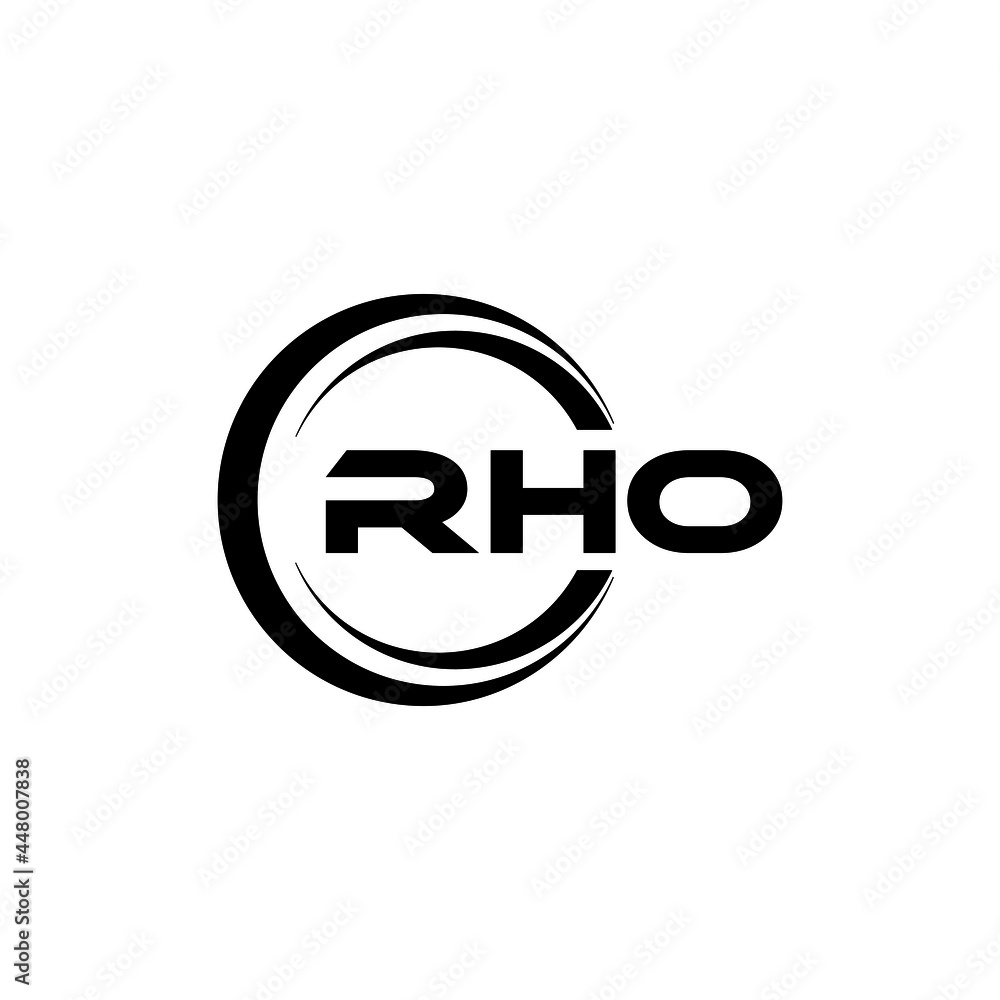 Vettoriale Stock RHO letter logo design with white background in ...