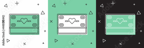Set Donation and charity icon isolated on white and green, black background. Donate money and charity concept. Vector