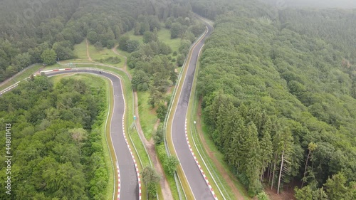 Motorsports circuit a Race track in the german Eifel on a cloudy day. photo