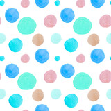 Abstract modern watercolor seamless patters baby shapes on white background.Bright minimalist prints in polka dots,blotches,rainbows.Designs for wrapping paper,packaging,social media,textiles,fabric.
