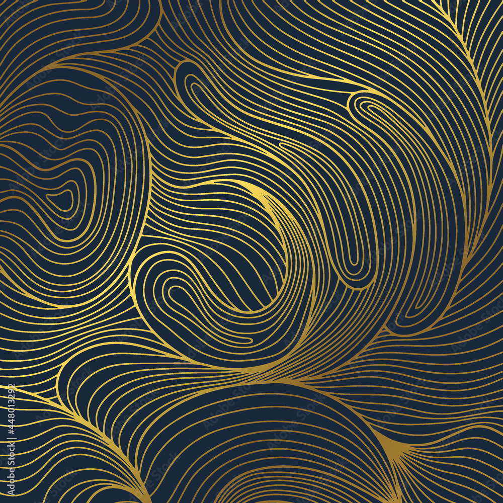 Vector art. Cover layout template. Wavy curved line background
