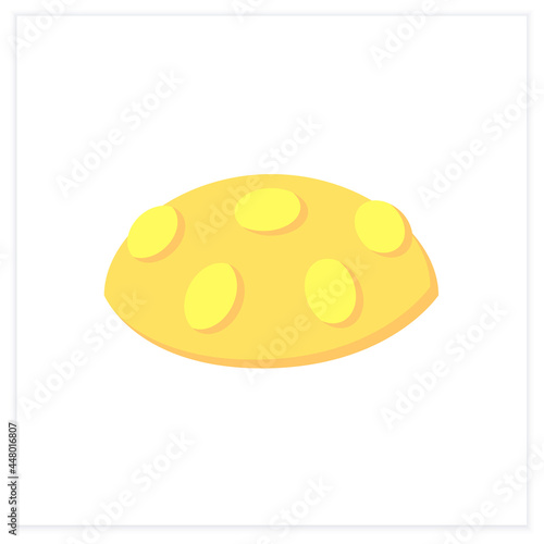Hang drum flat icon. Handpan, hang. Modern percussion steel musical instrument. Subset of the steelpan. Classical, ethnic, modern music. Music from different countries. 3d vector illustration