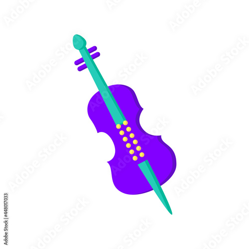 Cello flat icon. Classical string orchestral musical instrument.Classical, ethnic and modern music. Music from different countries. 3d vector illustration