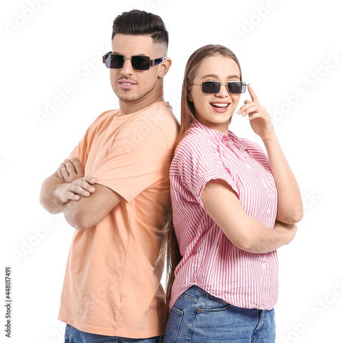Young couple wearing stylis...