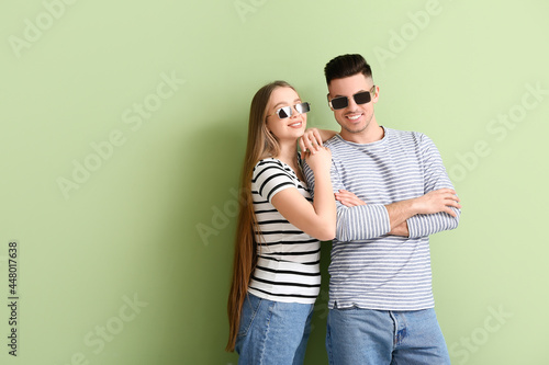 Young couple wearing stylis...