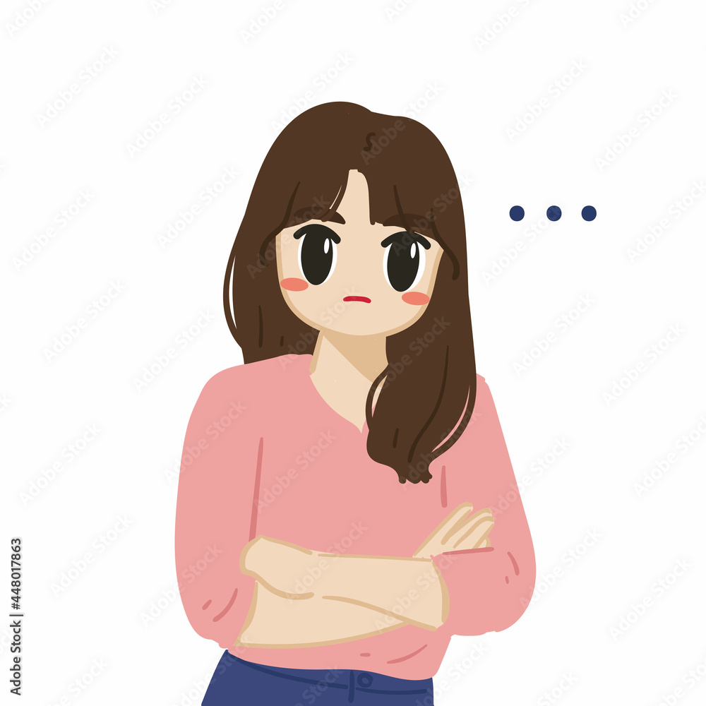 cartoon illustration of woman thinking cartoon illustration of woman thinking