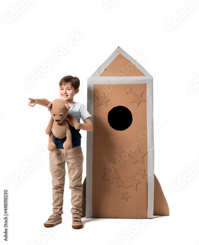 Cute little boy with toy an...