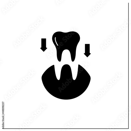 Tooth transplants glyph icon. Tooth transplants concept. Technology of restorative dentistry. Dental clinic service.Filled flat sign. Isolated silhouette vector illustration