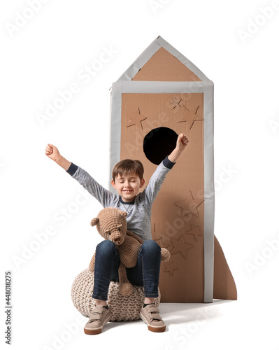 Cute little boy with toy an...