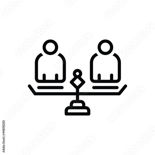 Black line icon for equality