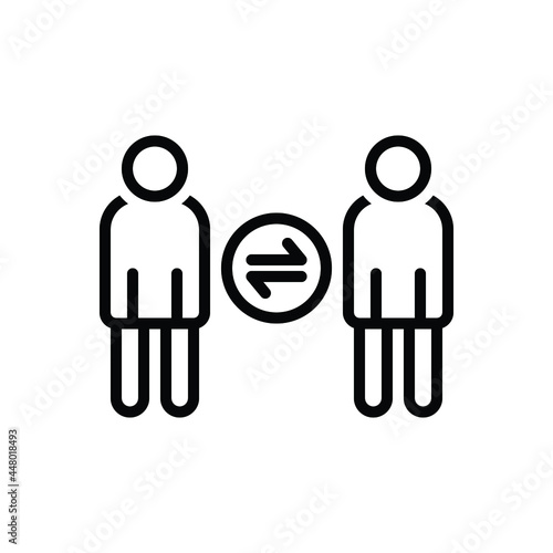 Black line icon for peer
