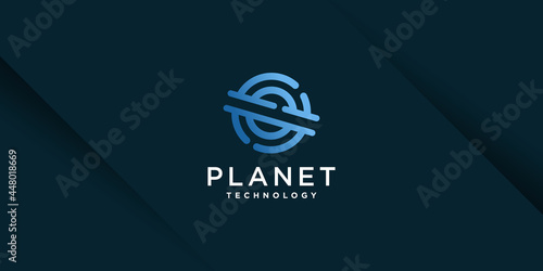 Planet logo template with creative elements for business Premium Vector part 4