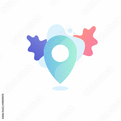 Concept of map pin icon.can be used for website , landing page template.Vector Illustrations.