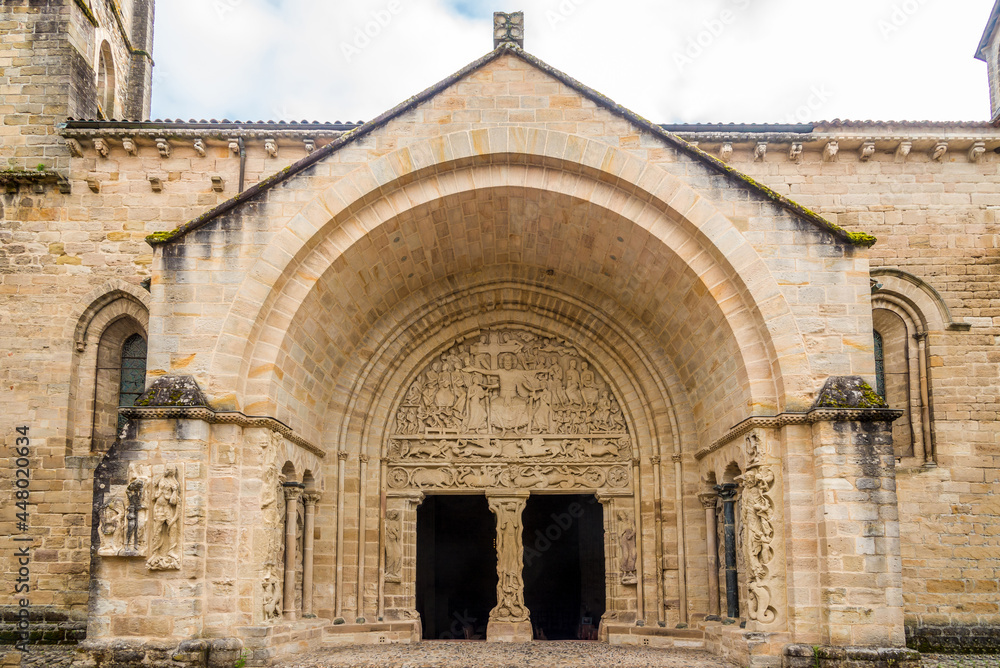 View at the Decorative Portal of Church and Abbey of Saint Pierre in Beaulieu-sur-Dordogne ,France View at the Decorative Portal of Church and Abbey of Saint Pierre in Beaulieu-sur-Dordogne ,France