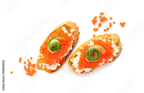 Two gourmet red caviar brus...