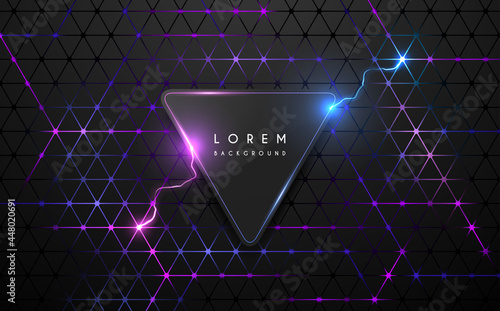 Abstract triangle background with lightning effect