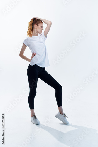 woman in sports uniform posing exercise workout motivation © SHOTPRIME STUDIO