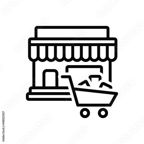 Black line icon for purchases