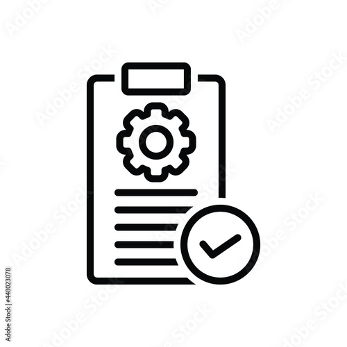 Black line icon for requirements