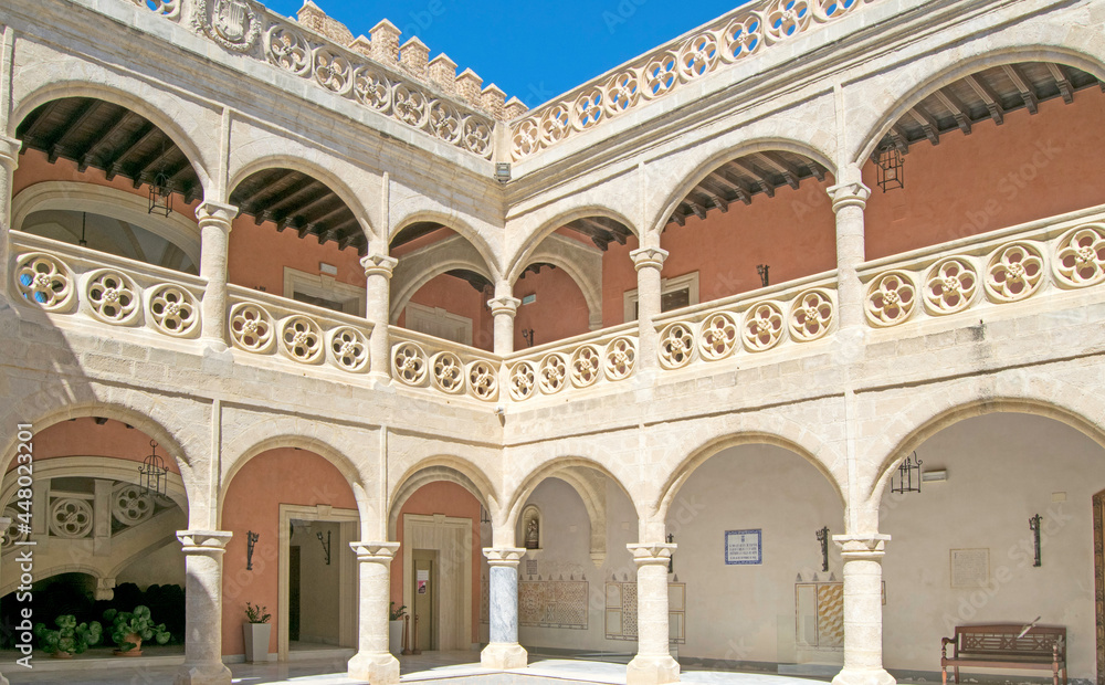 Inner courtyard of Castillo de Luna in Rota, Cadiz province, Andalusia, Spain