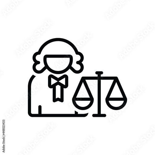 Black line icon for lawyer