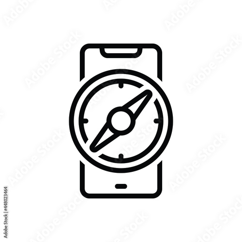 Black line icon for navigator