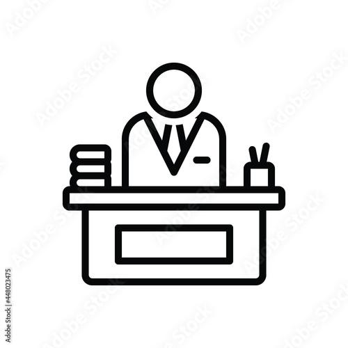 Black line icon for principal