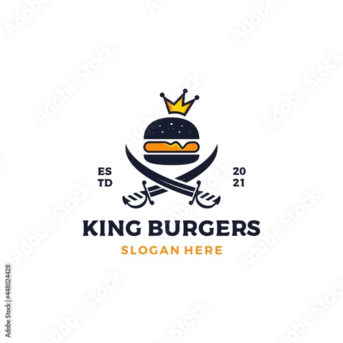 King burgers logo design vector illustration