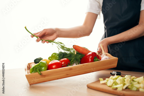 fresh vegetables slicing kitchen healthy food