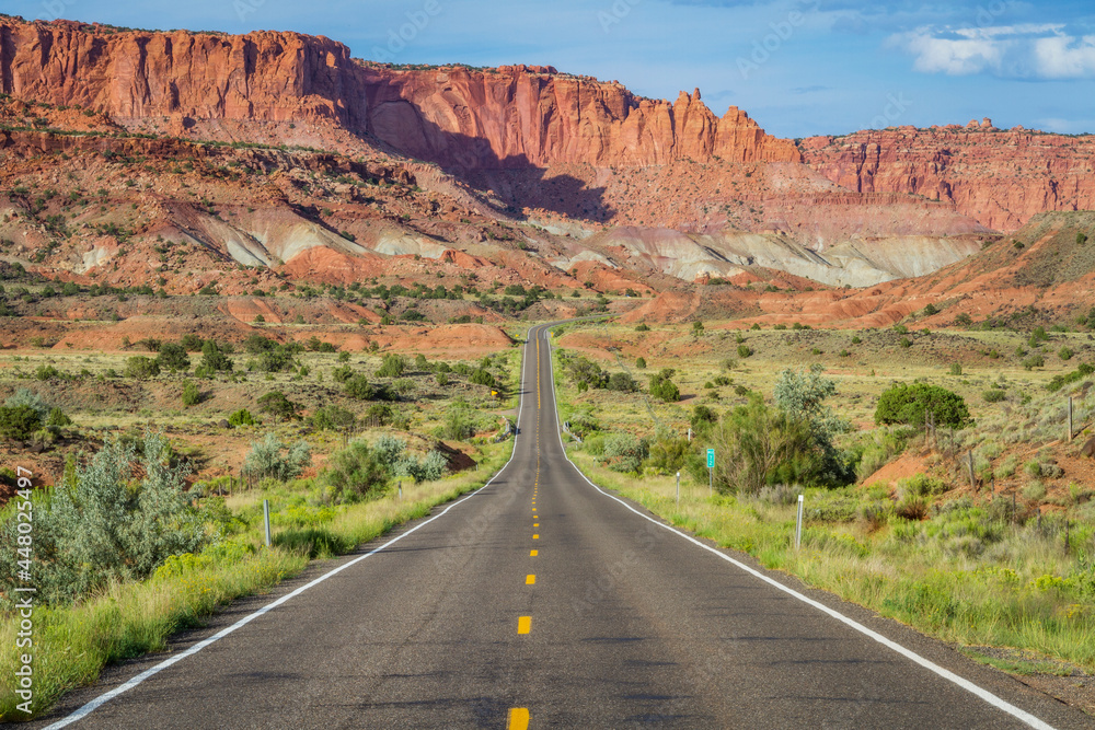 The highway from Torrey, Utah to Capitol Reef National Park