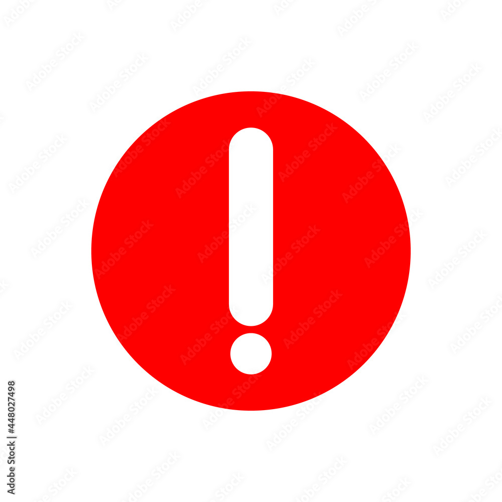 white exclamation mark sign on red circle isolated on white background white exclamation mark sign on red circle isolated on white background