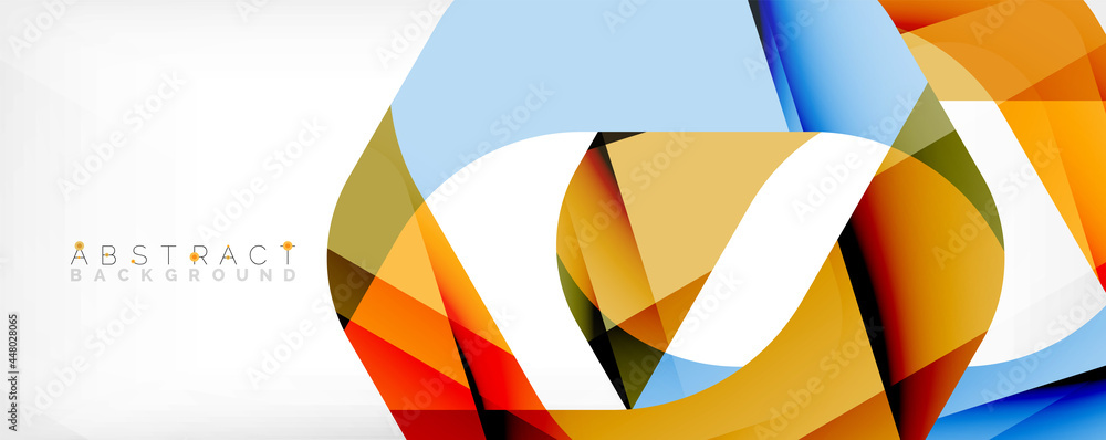 Geometric abstract background - multicolored abstract shapes on white. Vector Illustration For Wallpaper, Banner, Background, Landing Page Geometric abstract background - multicolored abstract shapes on white. Vector Illustration For Wallpaper, Banner, Background, Landing Page