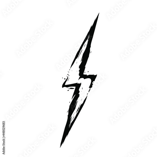 Lightning bolt logo icon sign symbol Hand drawn ink sketch Game halloween modern abstract design Cartoon painted style Fashion print clothes apparel greeting invitation card cover flyer poster banner